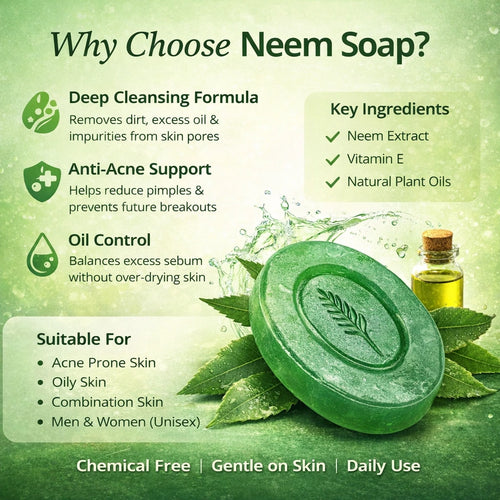 Neem Soap for Acne & Oily Skin – Vitamin E Formula